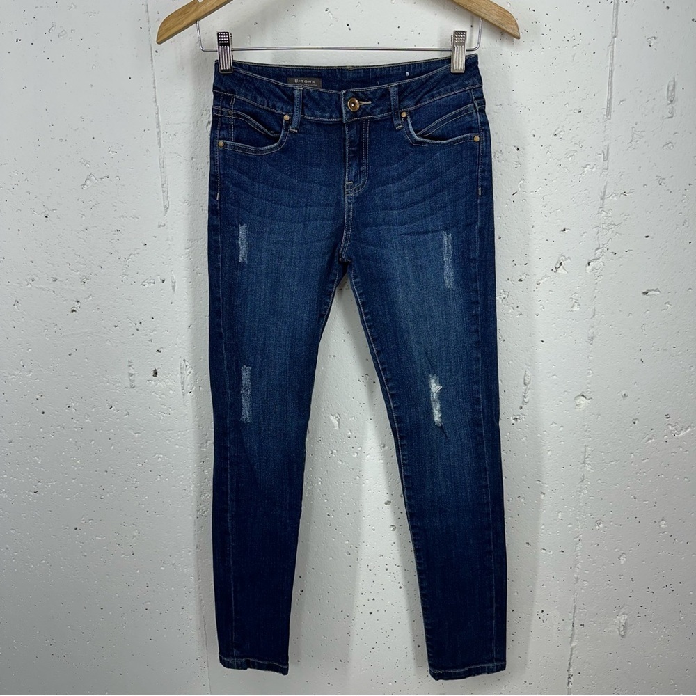Mango Size 28 Uptown Slim Fit Push Up Distressed Stretch Jeans